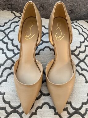 Sam Edelman Nude Pointed D'Orsay Heels